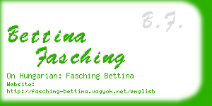 bettina fasching business card
